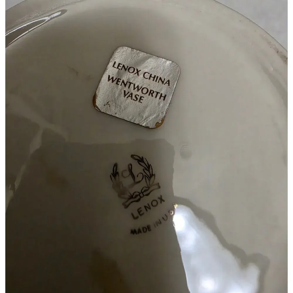 Lenox Ivory Vase Porcelain Embossed Design VINTAGE 11
